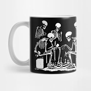 skeletons play chess Mug